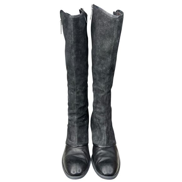 Donald J Pliner Women’s Devi Black Saddle Suede Riding Boots Size US 10 - Picture 7 of 13